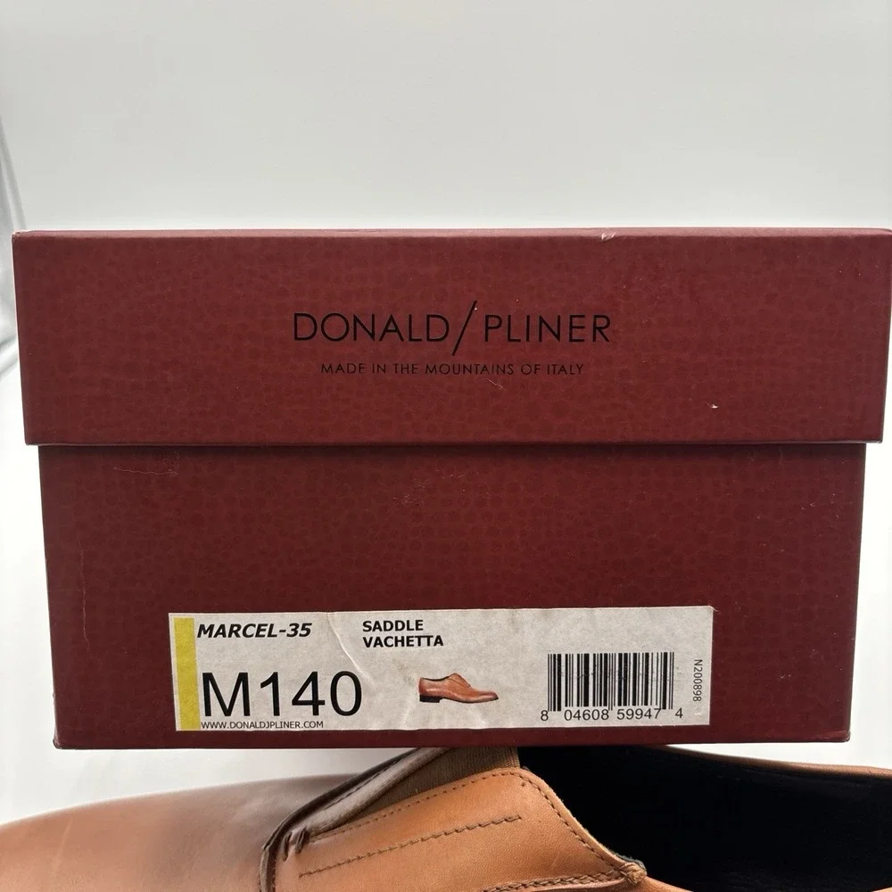 Donald J Pliner Marcel-35 Mens 14M Saddle Vachetta M140 Luxury Dress Shoes ITALY